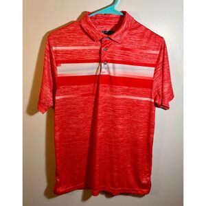 PGA TOUR ProSeries Men’s Red Striped Athletic Fit Golf Polo – S